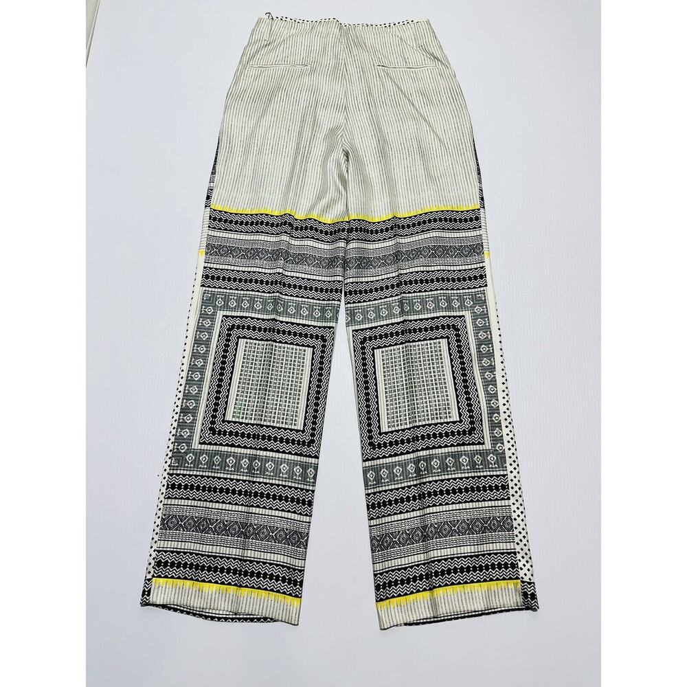 ETRO Women 44 US/8 Silk Wide Leg High Rise Aztec Ivory Gray Bandana NWT $1990 - Picture 3 of 12